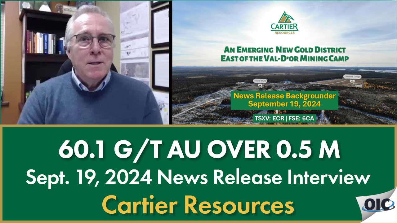 Cartier intersects near surface high-grade gold at East Cadillac Property